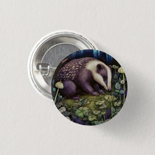 Midnight Badger Button (Voorkant /achterkant)