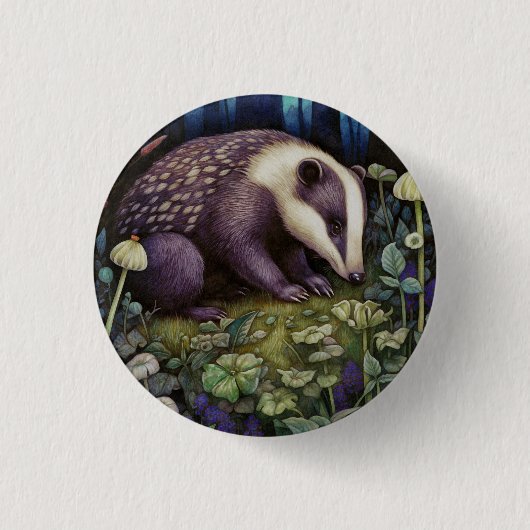 Midnight Badger Button (Voorkant)