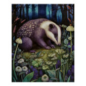 Midnight Badger Glossy Poster (Voorkant)