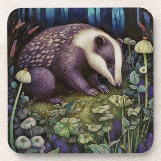 Midnight Badger Hard Plastic Onderzetter (Voorkant)