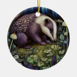 Midnight Badger Keramisch Ornament