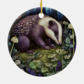 Midnight Badger Keramisch Ornament (Achterkant)