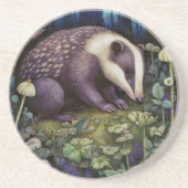 Midnight Badger Sandstone Onderzetter (Voorkant)