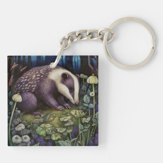 Midnight Badger Sleutelhanger (Achterkant)