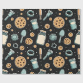 Midnight Baking Madness | Whimsical Cookie Cadeaupapier (Vlak)