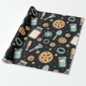 Midnight Baking Madness | Whimsical Cookie Cadeaupapier (Uitgerold)