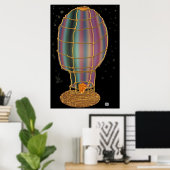 Midnight Balloon Ride Poster (Thuiskantoor)