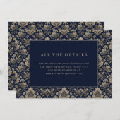 Midnight Baroque Wedding Informatiekaartje (Voorkant / Achterkant)