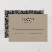 Midnight Baroque Wedding RSVP Kaartje (Voorkant / Achterkant)