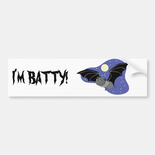 Midnight Bat Bumpersticker (Voorkant)
