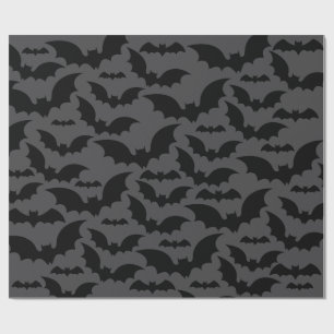 Midnight Bat Swarm Wrapping Paper - Donkergrijs Cadeaupapier
