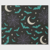 Midnight Bats & Webs beroemd gemaakt door Spooky H Cadeaupapier (Vlak)