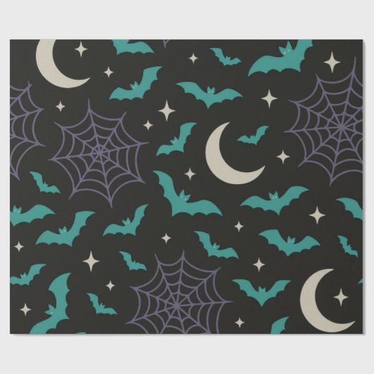 Midnight Bats & Webs beroemd gemaakt door Spooky H Cadeaupapier (Vlak)