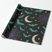 Midnight Bats & Webs beroemd gemaakt door Spooky H Cadeaupapier (Uitgerold)