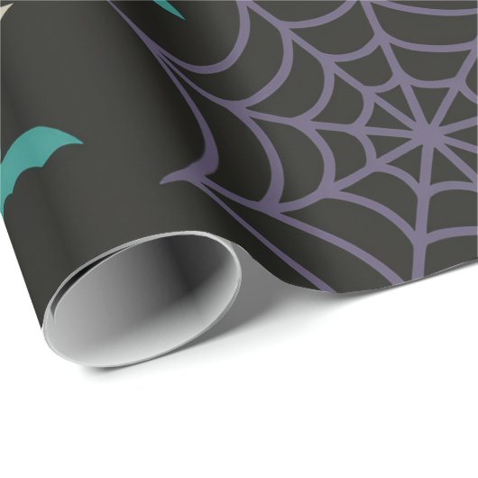 Midnight Bats & Webs beroemd gemaakt door Spooky H Cadeaupapier (Rol Hoek)