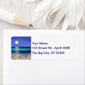 Midnight Beach adreslabel Etiket (Insitu)