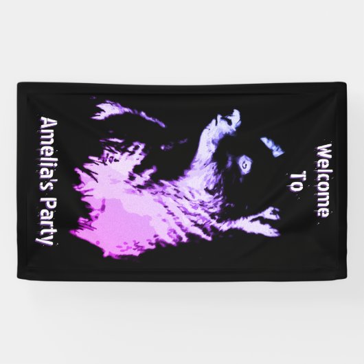 Midnight Bear Party Welcome Spandoek (Horizontaal)