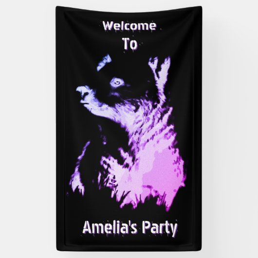 Midnight Bear Party Welcome Spandoek (Verticaal)