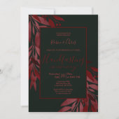 Midnight Berry Red Floral Striking Handfasting Kaart (Voorkant)