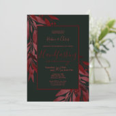 Midnight Berry Red Floral Striking Handfasting Kaart (Staand voorkant)