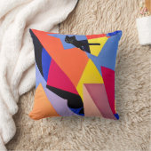 Midnight - Black Cat en Abstracte kunst Kussen (Deken)