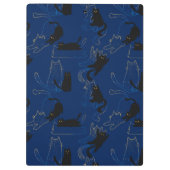 Midnight Black Cats– modern minimal Pattern Klembord (Achterkant)