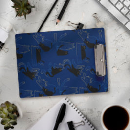 Midnight Black Cats– modern minimal Pattern Klembord