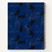 Midnight Black Cats– modern minimal Pattern Notitieboek (Achterkant)