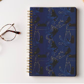 Midnight Black Cats– modern minimal Pattern Notitieboek