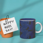 Midnight Black Cats– modern minimal Pattern Tweekleurige Koffiemok