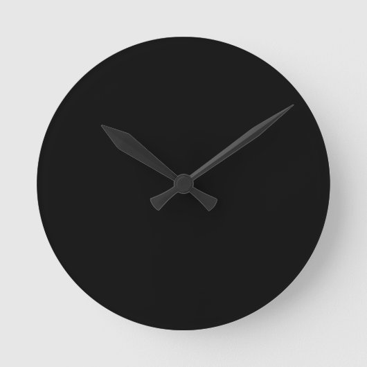 Midnight Black Clock Ronde Klok (Voorkant)