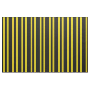 Midnight black, dark gold/yellow stipe, strepen stof