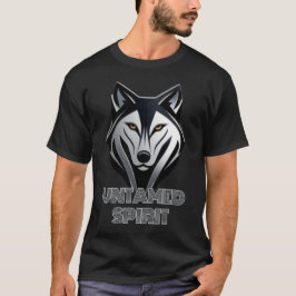 Midnight Black en Metallic Silver Wolf Logo Art T-shirt