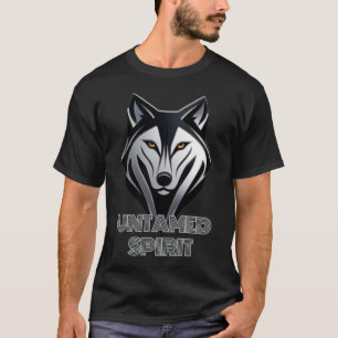 Midnight Black en Metallic Silver Wolf Logo Art T-shirt