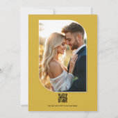 Midnight Black, Oyster Gray & Soft Linen Wedding Kaart (Achterkant)