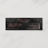 Midnight Black Roos Gold Silk Glitter Confetti Mini Visitekaartje (Achterkant)