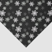 Midnight Black Snow Flake Flurries Tissuepapier (Detail)