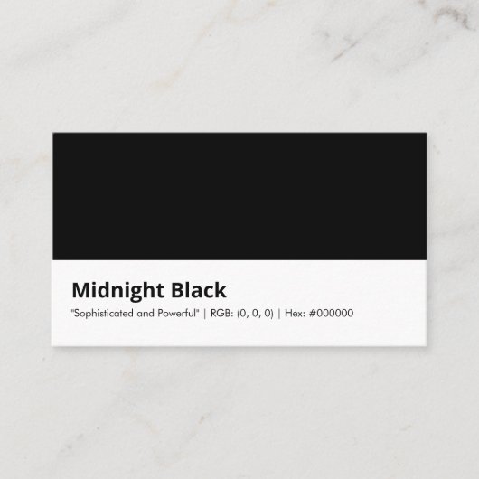 Midnight Black | "Sophisticated en krachtig" Visitekaartje (Voorkant)
