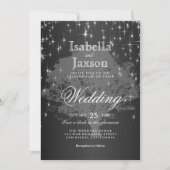 Midnight Black Under the Stars Uitnodiging voor ee (Voorkant)