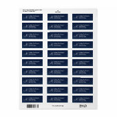 MIDNIGHT BLAUW Damask Bruiloft Monogram B529 Etiket (Full Sheet)