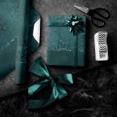Midnight Blauwgroen Romance | Dark Satiny Grunge D Cadeaupapier