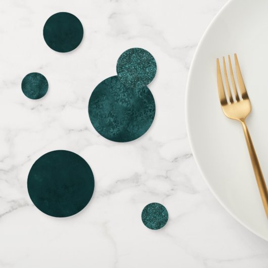 Midnight Blauwgroen Romance | Dark Satiny Grunge D Confetti (Groep)