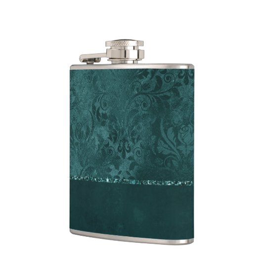 Midnight Blauwgroen Romance | Dark Satiny Grunge D Heupfles (Links)