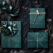 Midnight Blauwgroen Romance | Dark Satiny Grunge D Inpakpapier Vel