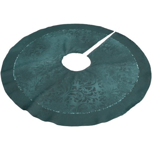 Midnight Blauwgroen Romance | Dark Satiny Grunge D Kerstboom Rok (Gekanteld)