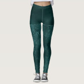 Midnight Blauwgroen Romance | Dark Satiny Grunge D Leggings (Voorkant)