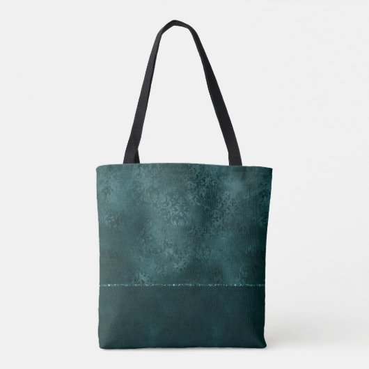 Midnight Blauwgroen Romance | Dark Satiny Grunge D Tote Bag (Achterkant)