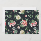 Midnight bloom blush floral Quinceanera Kaart (Achterkant)