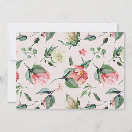 Midnight bloom blush floral Quinceanera Kaart (Achterkant)