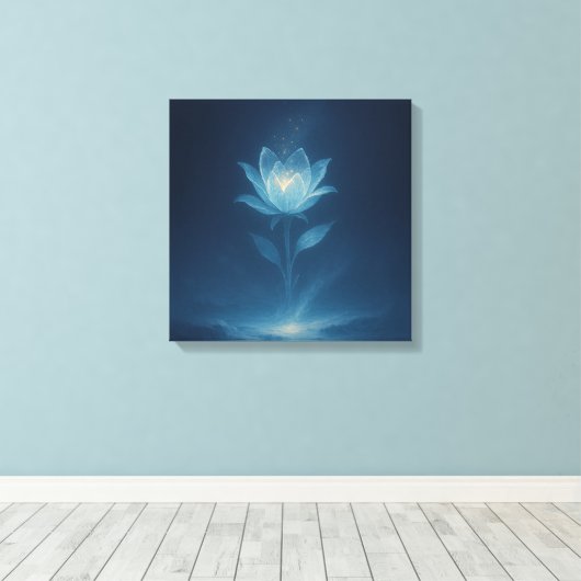 Midnight Bloom Canvas Afdruk (Insitu (Houten vloer))